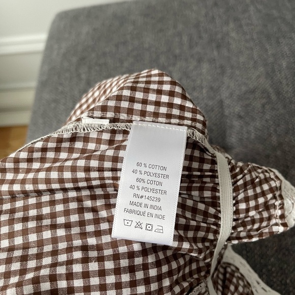 Brown Gingham Off Shoulder Bandeau Top - Picture 6 of 6